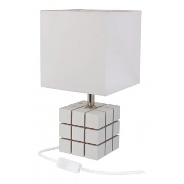 Biała nowoczesna lampka stołowa kostka Rubika - S230-Revila