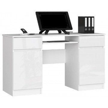 Białe biurko komputerowe połysk - Ipolis 3X