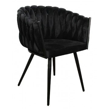 Welwetowe krzesło czarne - Thano
