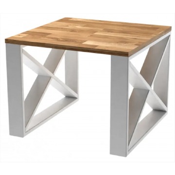Biały drewniany stolik kawowy - Monello 3X