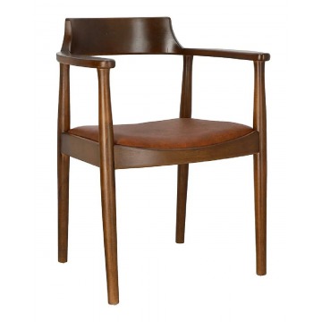Drewniane krzesło ciemnobrązowe - Torus