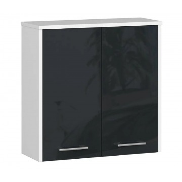 Wisząca szafka łazienkowa biały + grafit połysk - Zofix 4X