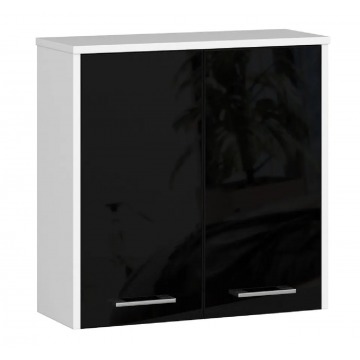Wisząca szafka łazienkowa biały + czarny połysk - Zofix 4X