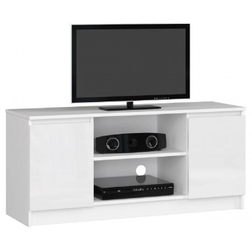 Biała szafka pod telewizor w połysku - Darius 4X 120 cm