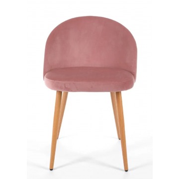 Tapicerowane krzesło do jadalni różowe - Lako