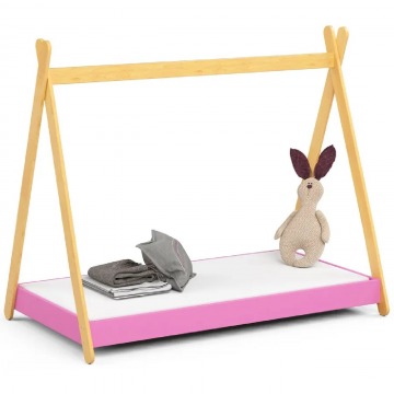 Łóżko tipi dla dziewczynki różowe - Lori 3X 80x160