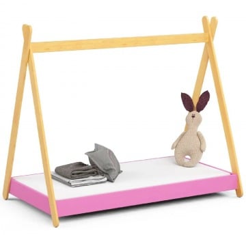 Łóżko tipi dla dziewczynki różowe - Lori 4X 80x180