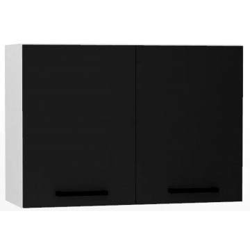Czarna szafka kuchenna górna z podwójnymi drzwiami - Erissa 8X 80 cm