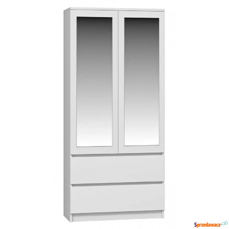 Biała minimalistyczna szafa z lustrem - Figra - Szafy, regały, witryny - Wieluń