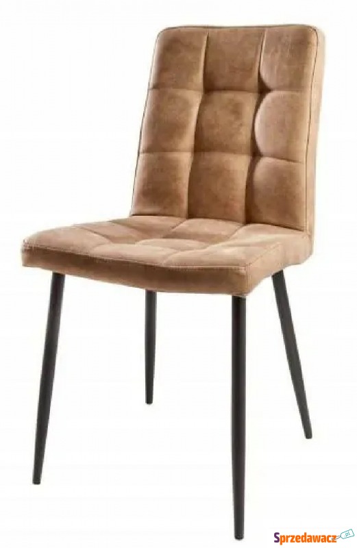 Szarobrązowe pikowane krzesło tapicerowane do... - Krzesła do salonu i jadalni - Siedlce