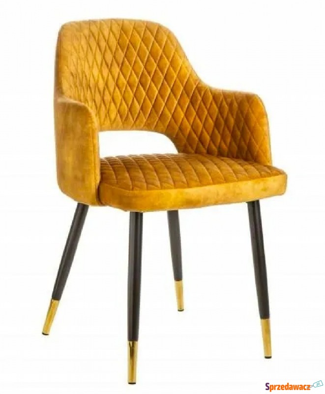 Żółte tapicerowane krzesło do jadalni i salonu... - Krzesła do salonu i jadalni - Elbląg