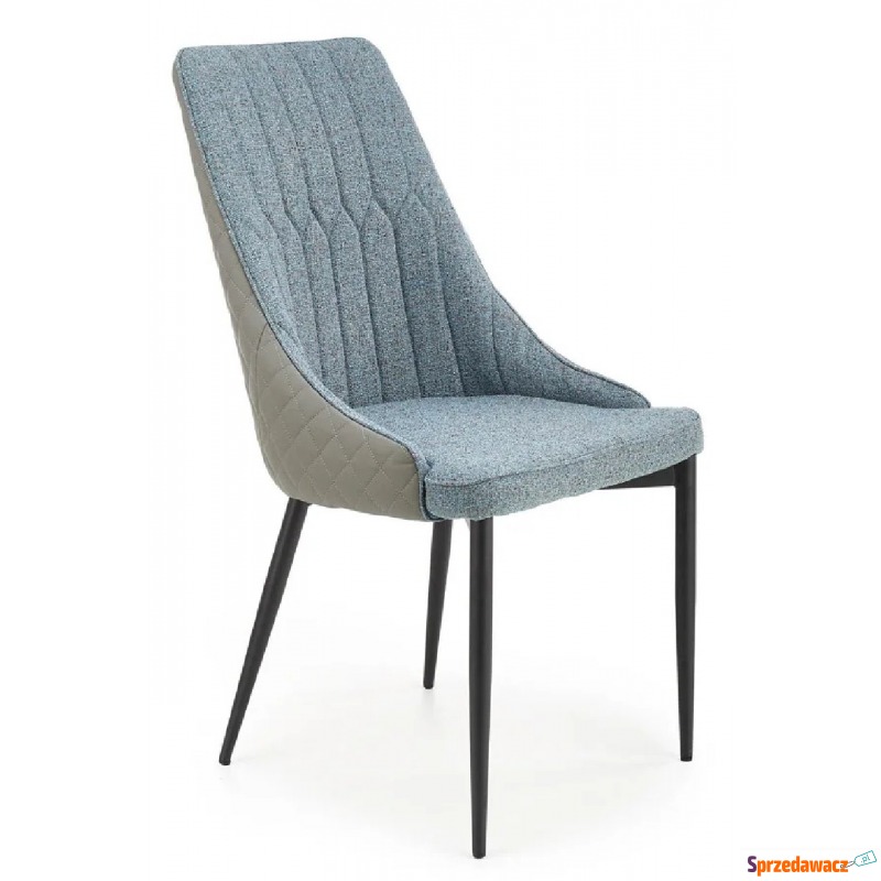 Niebieskie tapicerowane pikowane krzesło - Feliso - Krzesła do salonu i jadalni - Łapy