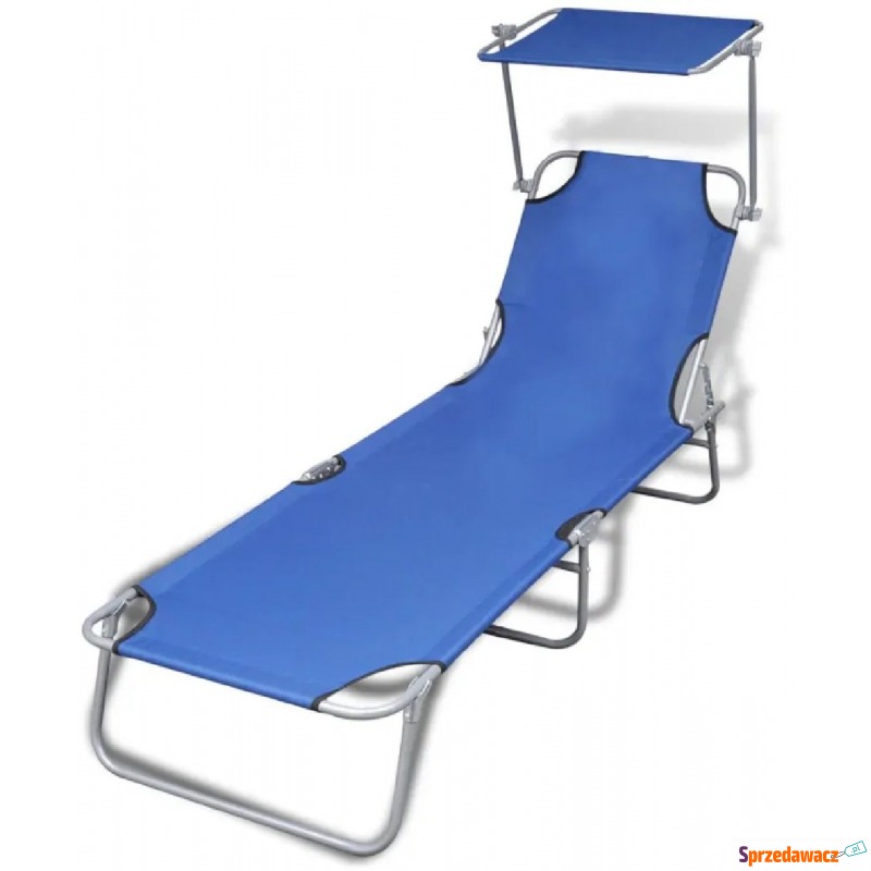 Niebieski leżak z zadaszeniem - Lorenzo - Krzesła ogrodowe - Chojnice