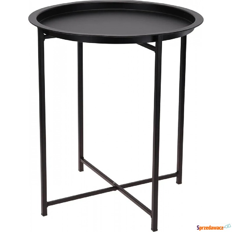 Czarny stolik kawowy okrągły - Tallos - Stoły, stoliki, ławy - Krosno