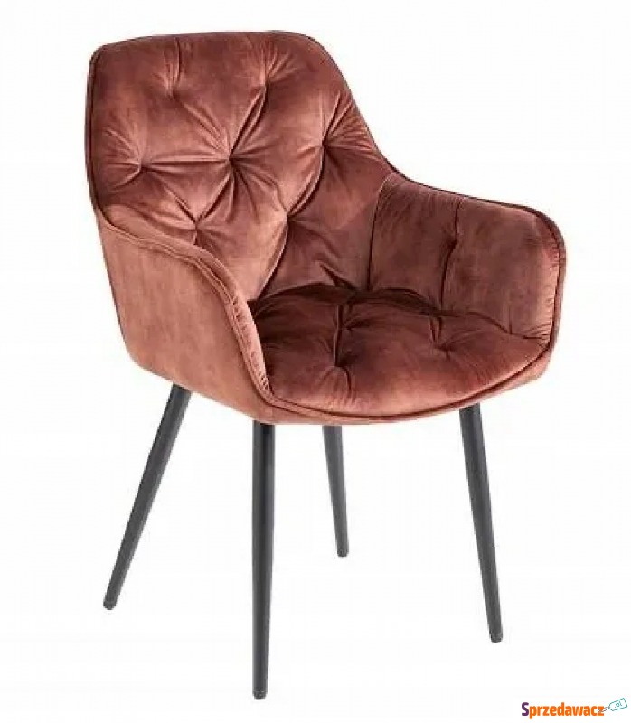 Brązowe tapicerowane krzesło do salonu - Navi - Krzesła do salonu i jadalni - Rybnik