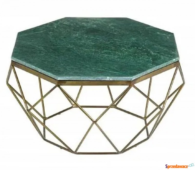 Zielony stolik kawowy z żelazną podstawą - La... - Stoły, stoliki, ławy - Toruń