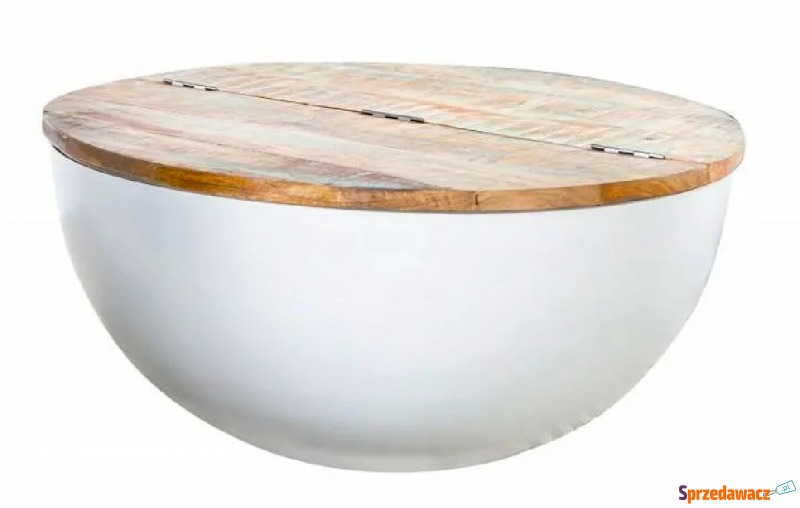 Biały stolik kawowy ze schowkiem - Magoni 4X - Stoły, stoliki, ławy - Rogoźnik
