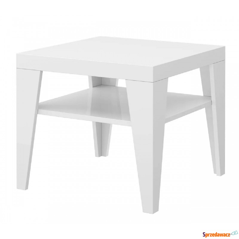 Biała kwadratowa ława do salonu - Muna 2X - Stoły, stoliki, ławy - Zawiercie