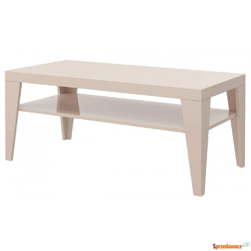 Beżowa minimalistyczna ława z półką - Muna 3X - Stoły, stoliki, ławy - Bytom