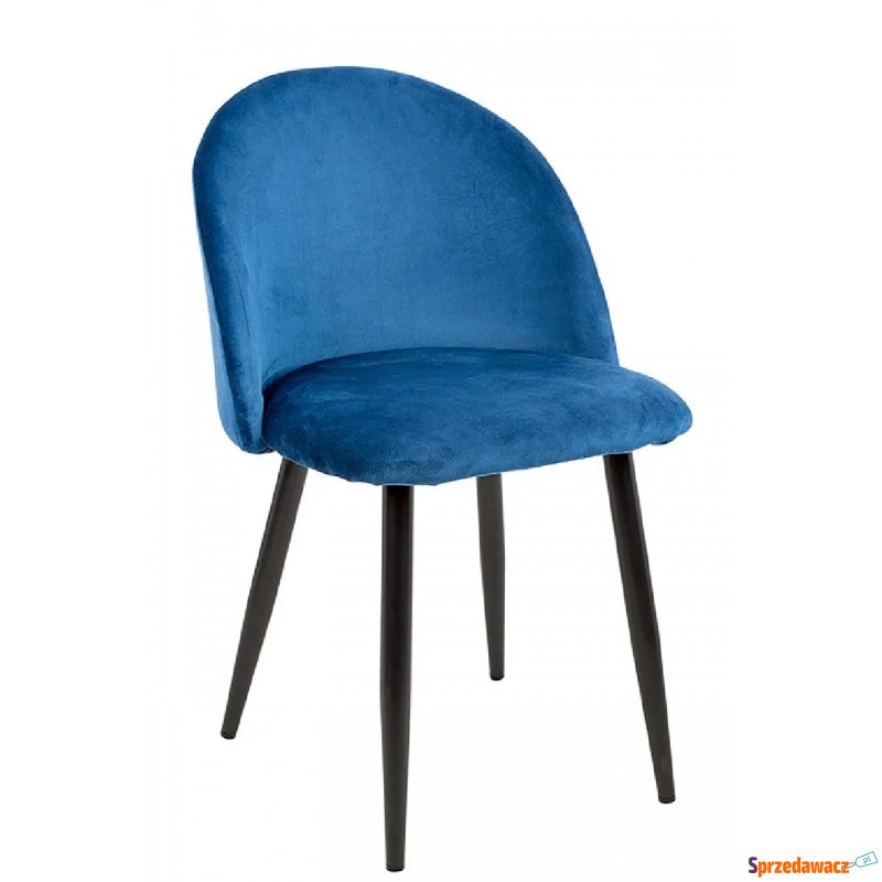 Niebieskie nowoczesne krzesło welurowe - Trofi - Krzesła do salonu i jadalni - Białystok
