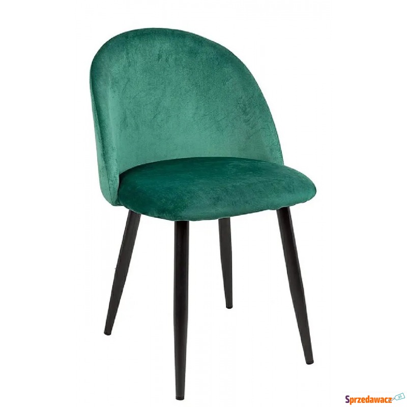 Zielone krzesło tapicerowane welurem - Trofi - Krzesła do salonu i jadalni - Dąbrowa Górnicza