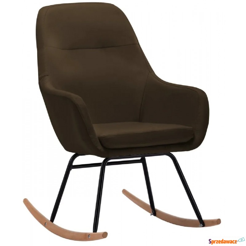 Tapicerowany, brązowy fotel bujany – Erbil - Krzesła do salonu i jadalni - Białogard