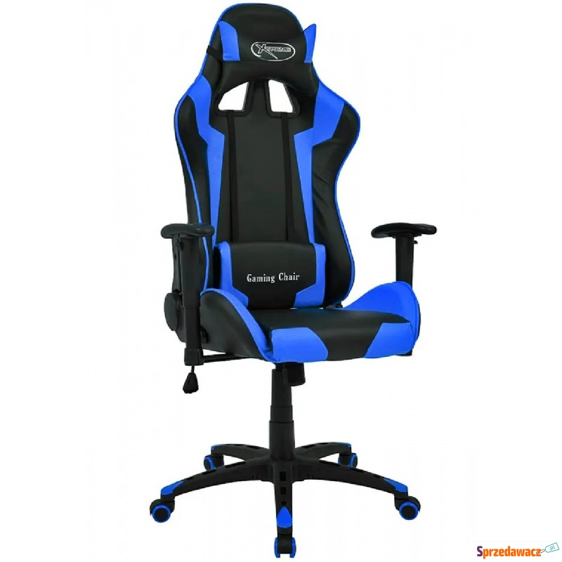 Czarno-niebieski fotel gamingowy ergonomiczny... - Krzesła biurowe - Rogoźnik
