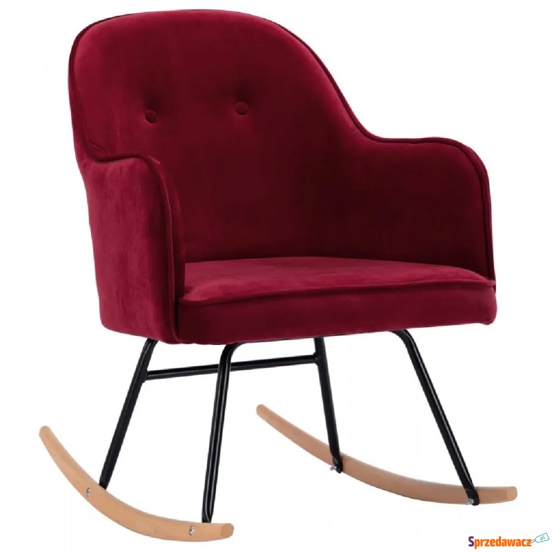 Czerwony aksamitny fotel bujany – Revers - Krzesła do salonu i jadalni - Bytom