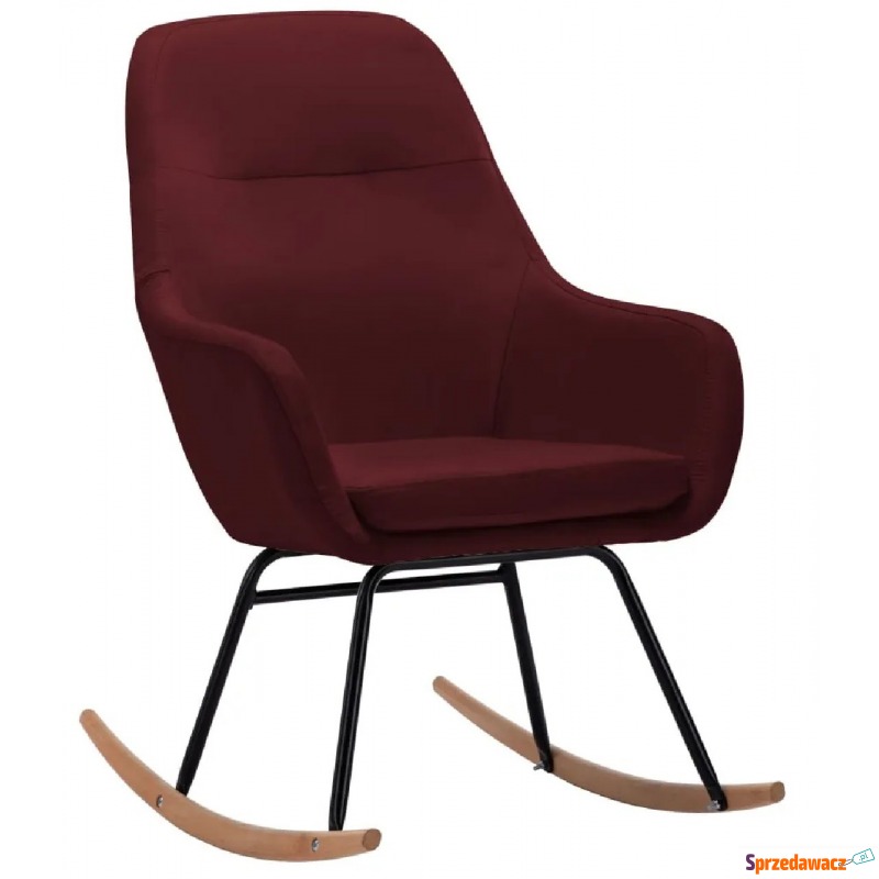 Tapicerowany, czerwony fotel bujany – Erbil - Krzesła do salonu i jadalni - Inowrocław