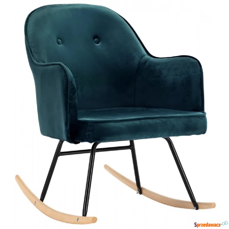 Niebieski aksamitny fotel bujany – Revers - Krzesła do salonu i jadalni - Zielona Góra