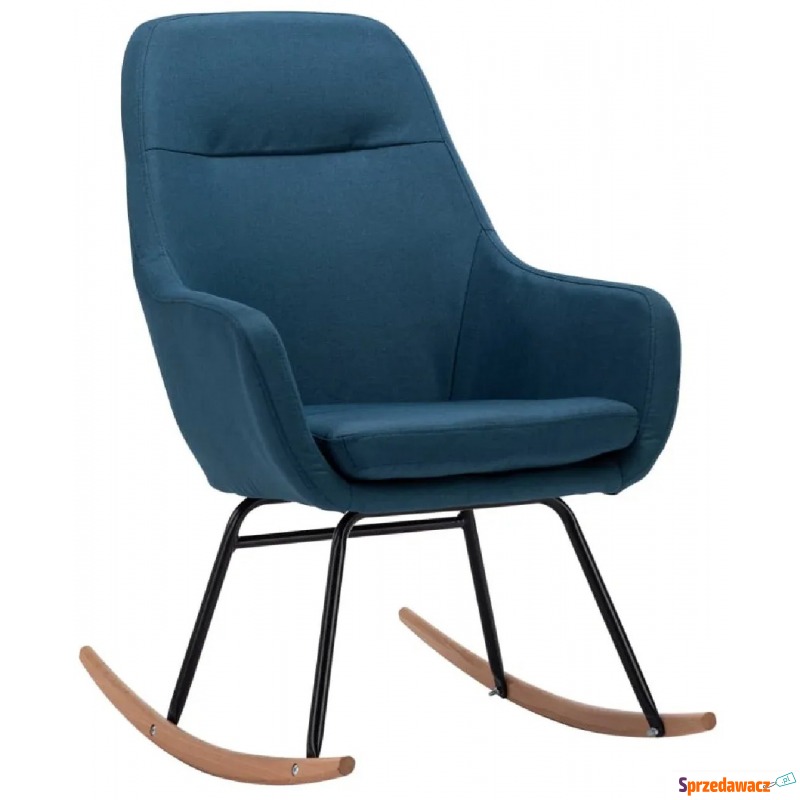 Tapicerowany, niebieski fotel bujany – Erbil - Krzesła do salonu i jadalni - Kielce