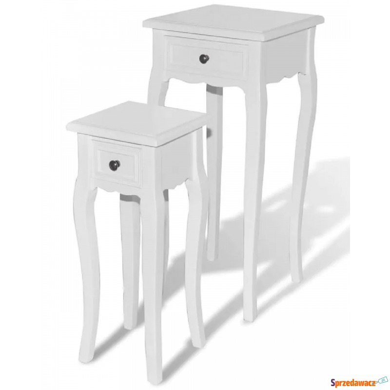 Zestaw dwóch białych stolików - Verin - Stoły, stoliki, ławy - Chorzów