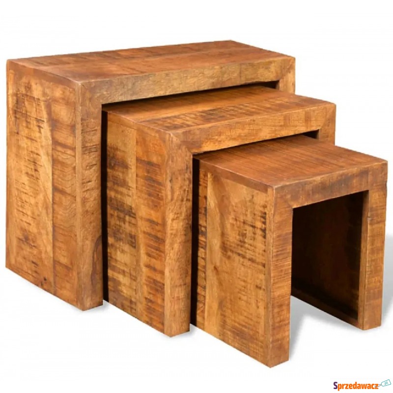 Zestaw trzech stolików drewnianych - Tomino 2X - Stoły, stoliki, ławy - Sandomierz