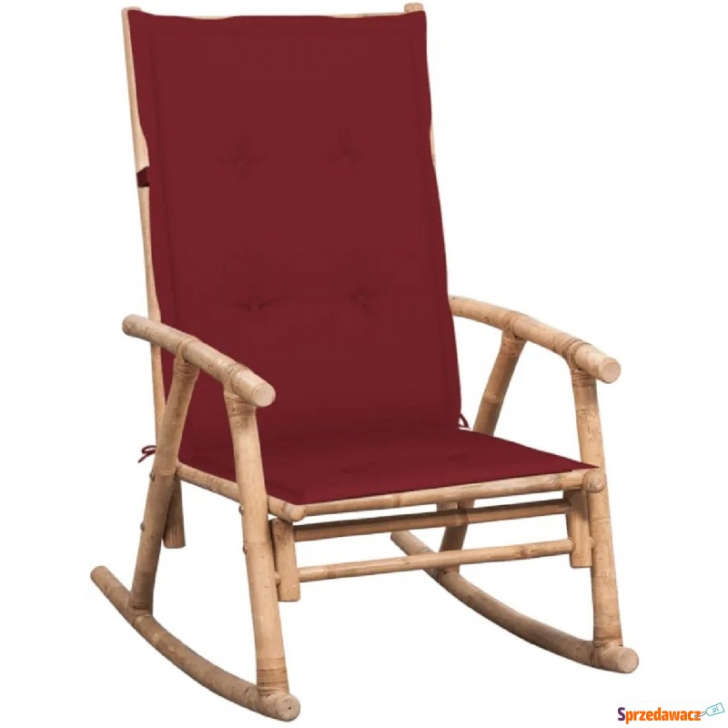 Bujany fotel bambusowy z bordową poduszką - Bamsa - Krzesła ogrodowe - Rumia