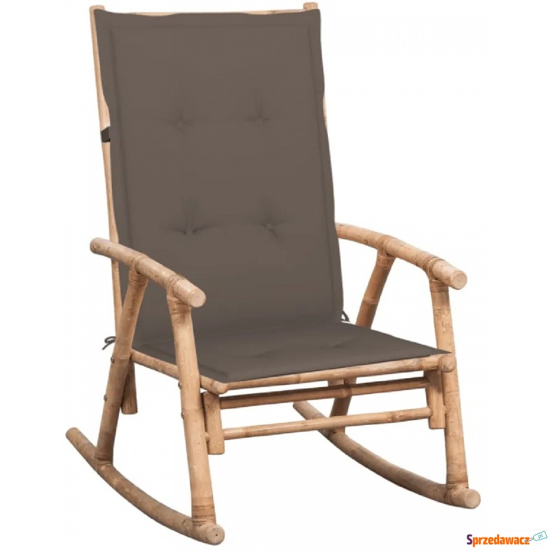 Fotel bambusowy z poduszką w kolorze taupe - Bamsa - Krzesła ogrodowe - Żelice