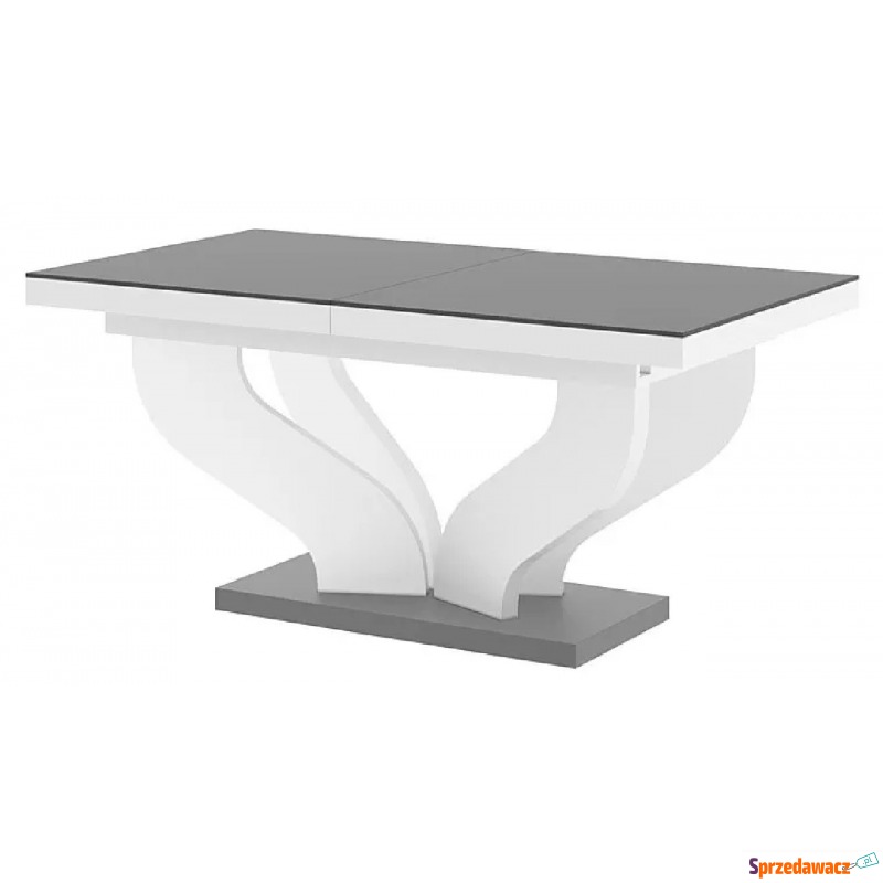 Szaro-biały prostokątny stół rozkładany - Tutto - Stoły kuchenne - Mielec