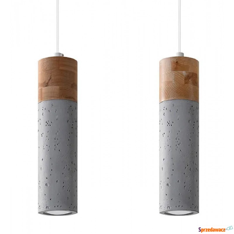 Drewniano-betonowa lampa wisząca tuby - S163-Leya - Lampy wiszące, żyrandole - Starachowice