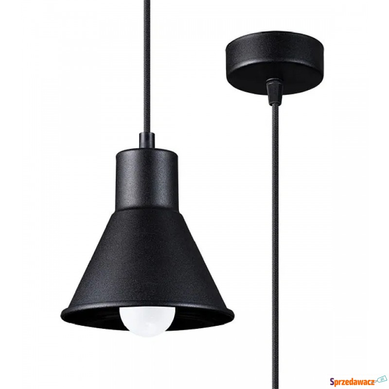 Czarna lampa wisząca w stylu loft - S166-Melvi - Pozostałe oświetlenie - Radom