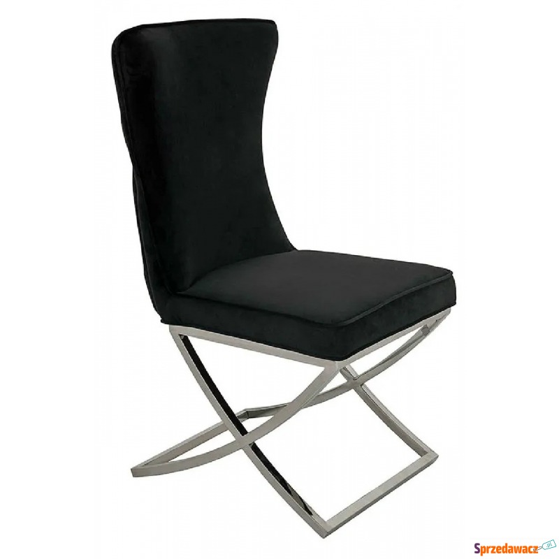 Czarne pikowane krzesło - Vaes - Krzesła do salonu i jadalni - Starogard Gdański