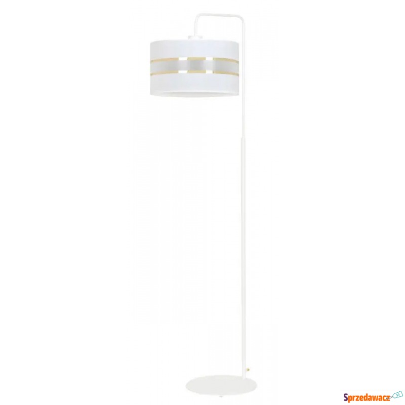 Biała lampa podłogowa z abażurem - D057-Opius - Lampy stojące - Malbork