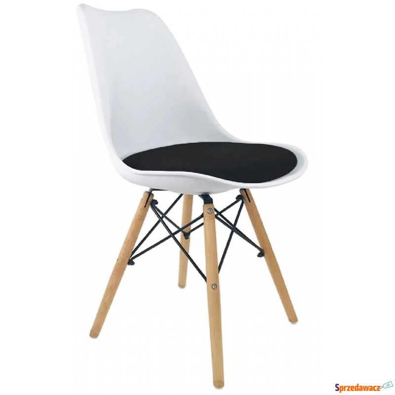 Biało-czarne krzesło do jadalni - Omaron 2X - Krzesła kuchenne - Wrocław