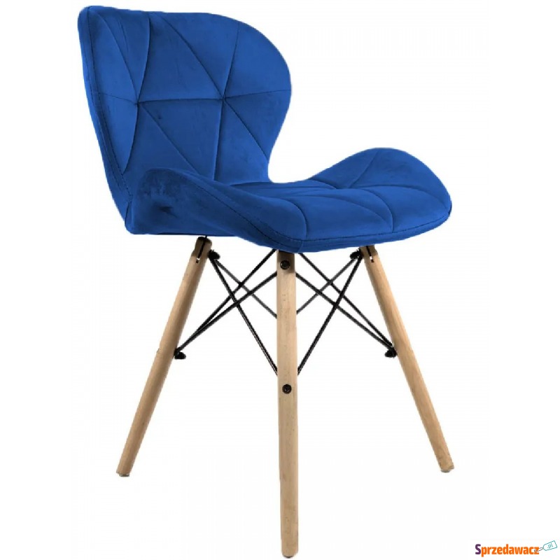 Niebieskie krzesło tapicerowane - Ksenin 3X - Krzesła do salonu i jadalni - Toruń
