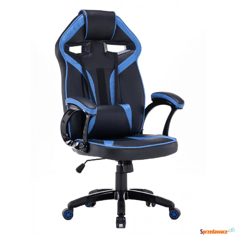 Czarno-niebieski fotel gamingowy - Dexero - Krzesła biurowe - Gniezno