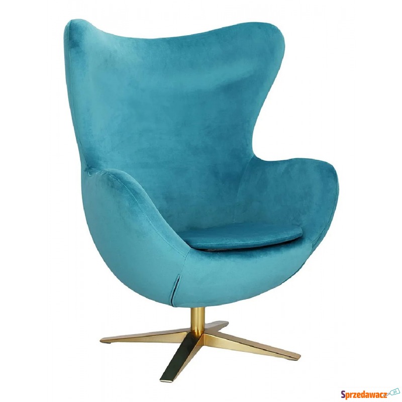 Welwetowy fotel jajo niebieski - Amateo - Krzesła do salonu i jadalni - Otwock