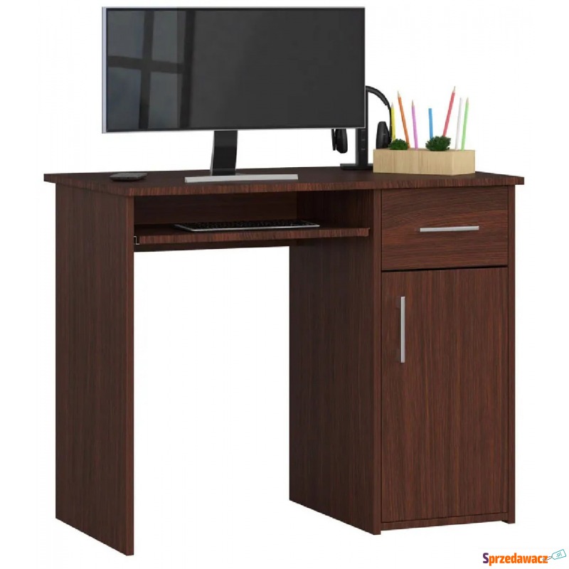 Klasyczne biurko z szafką wenge - Esman 2X - Biurka - Załom