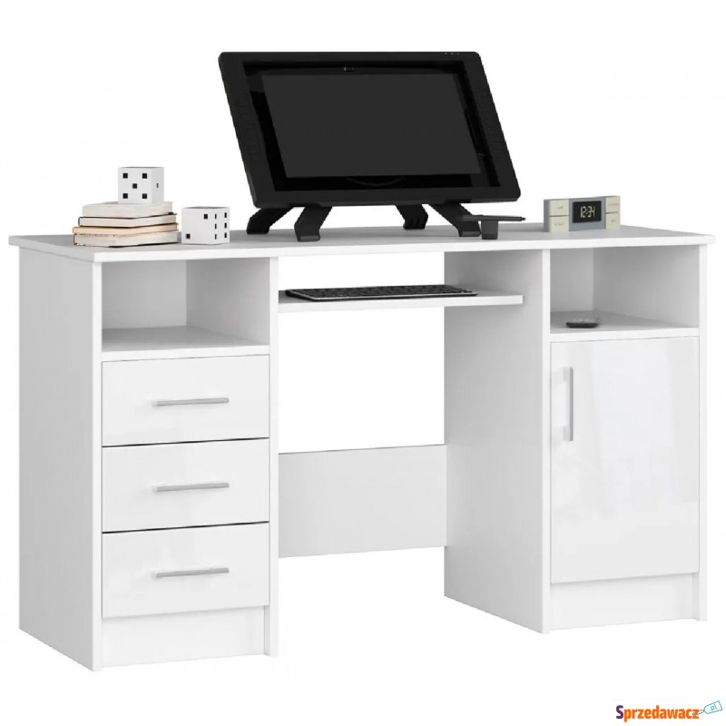 Białe biurko z szufladami połysk - Delian 4X - Biurka - Jarosław