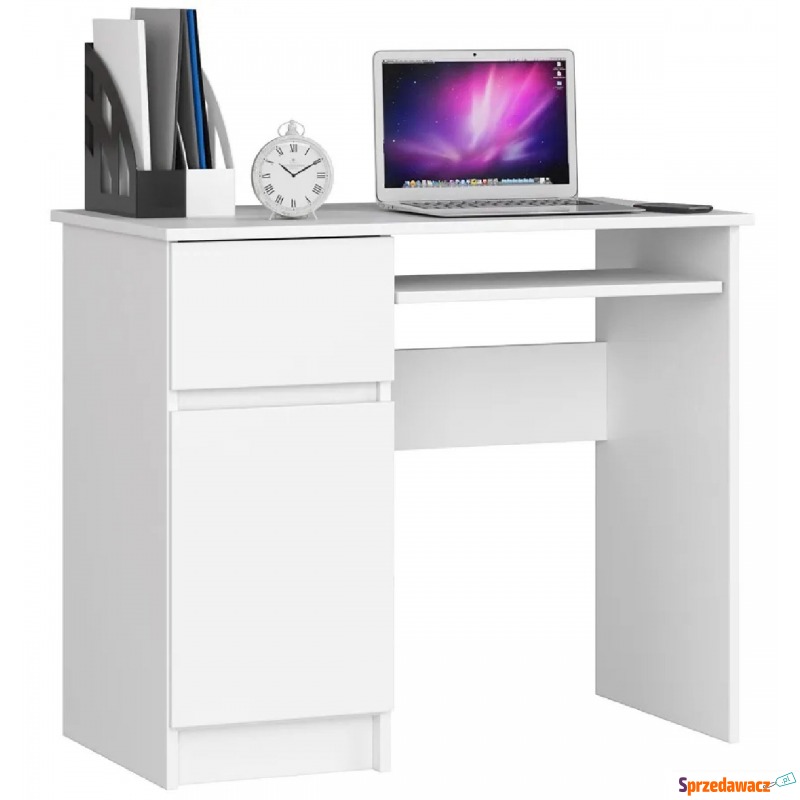 Białe biurko z półkami - Strit 3X - Biurka - Lublin