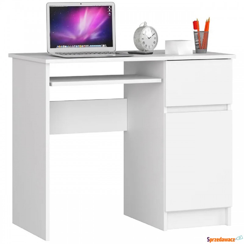 Białe biurko z półkami i szufladą - Strit 4X - Biurka - Dąbrowa Górnicza
