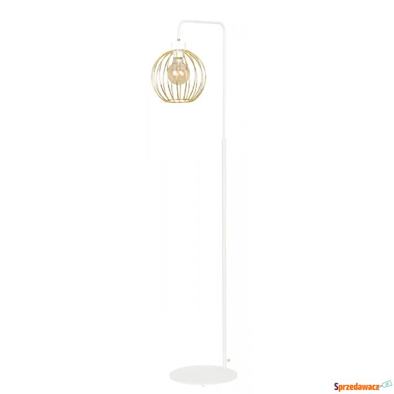 Biała druciana lampa podłogowa - D093-Drosel - Lampy wiszące, żyrandole - Słupsk
