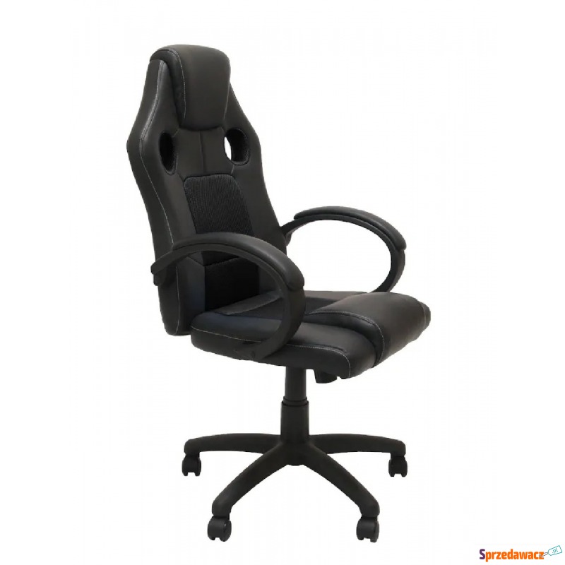 Czarny tapicerowany fotel obrotowy - Iveros - Krzesła biurowe - Żelice